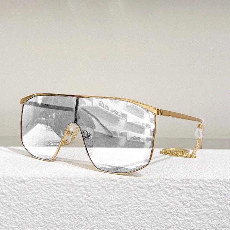 Large Metall Frames Eyewear Gold Glasses Frames Black Lens Gold