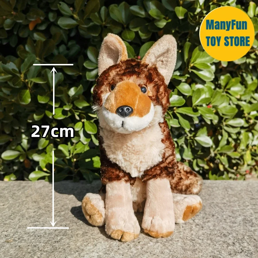 Realistic Coyote High Fidelity Brown Wolf Plushie Dog Plush Toys Lifelike Animals Simulation Stuffed Doll Kawai Toy Gifts Kids 2