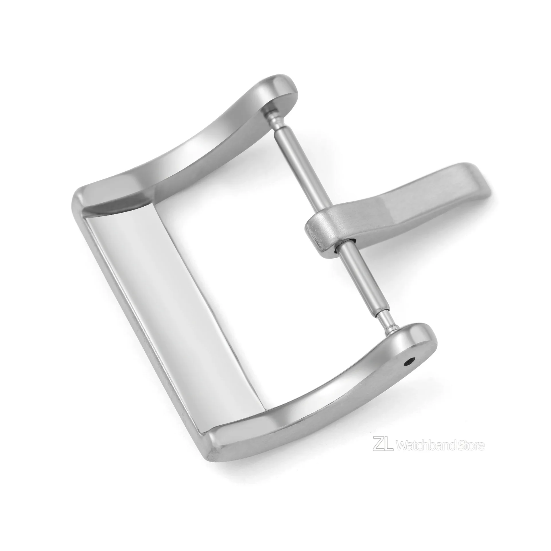 Premium Metal Watch Band with Square Buckle - Polished & Matte Finish in Silver & Black