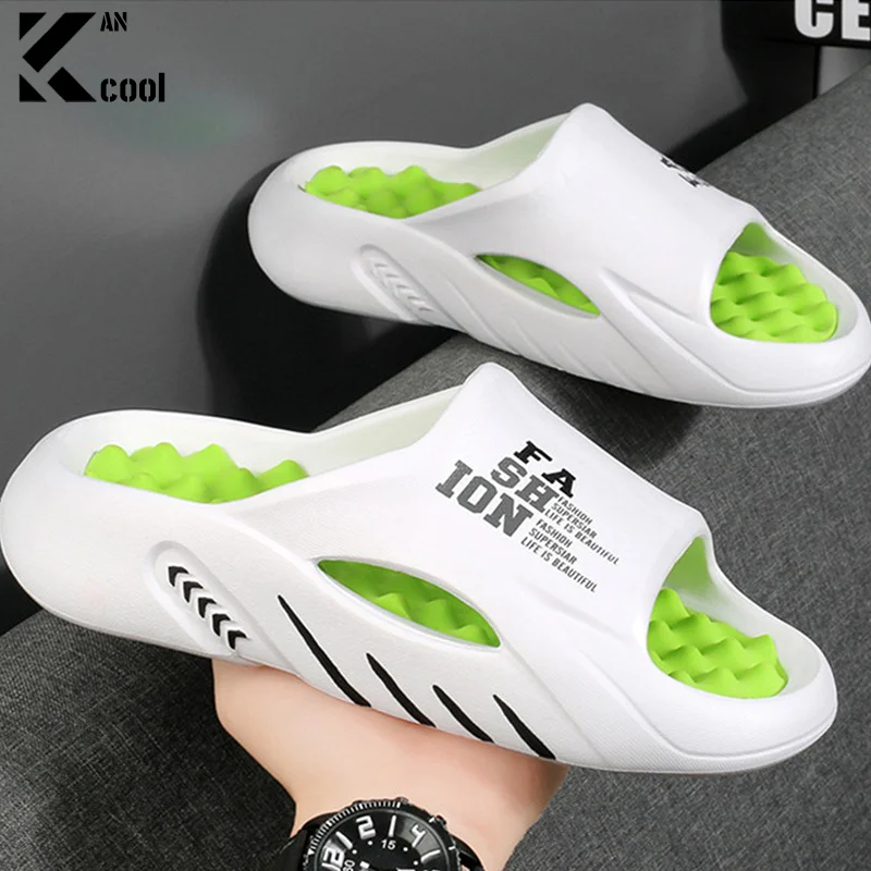 Male Beach Slippers Soft Slides Non-slip Massage Indoor Fashion Slippers Outdoor