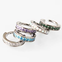 ASTM F136 Titanium AAAAA Zircon Hoop  Earrings Opal Ear Tragus Cartilage Helix Piercing Jewelry 1
