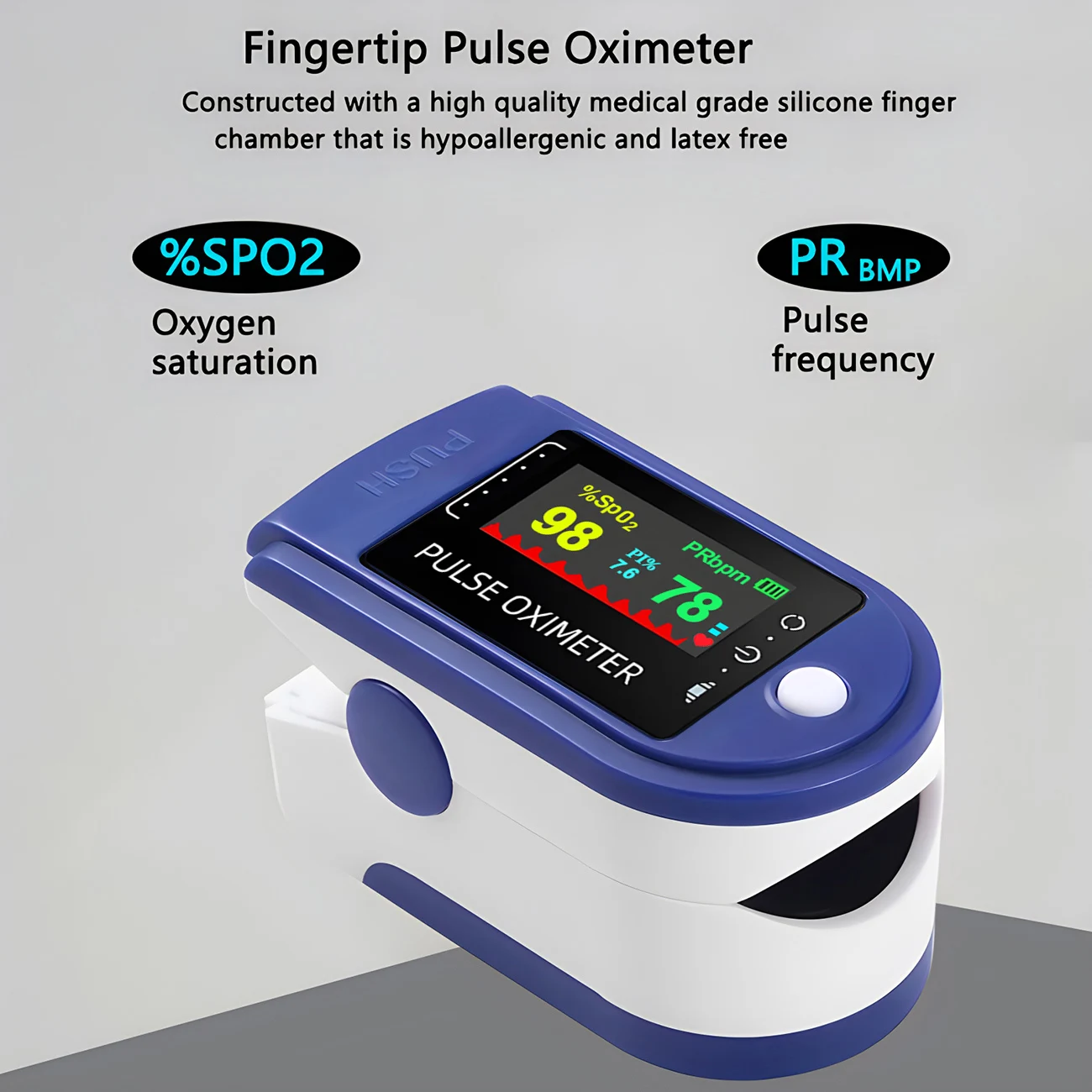 Portable Digital Finger Pulse Oximeter LED Blood Oxygen Heart Rate Health Diagnostic Monitor Tool