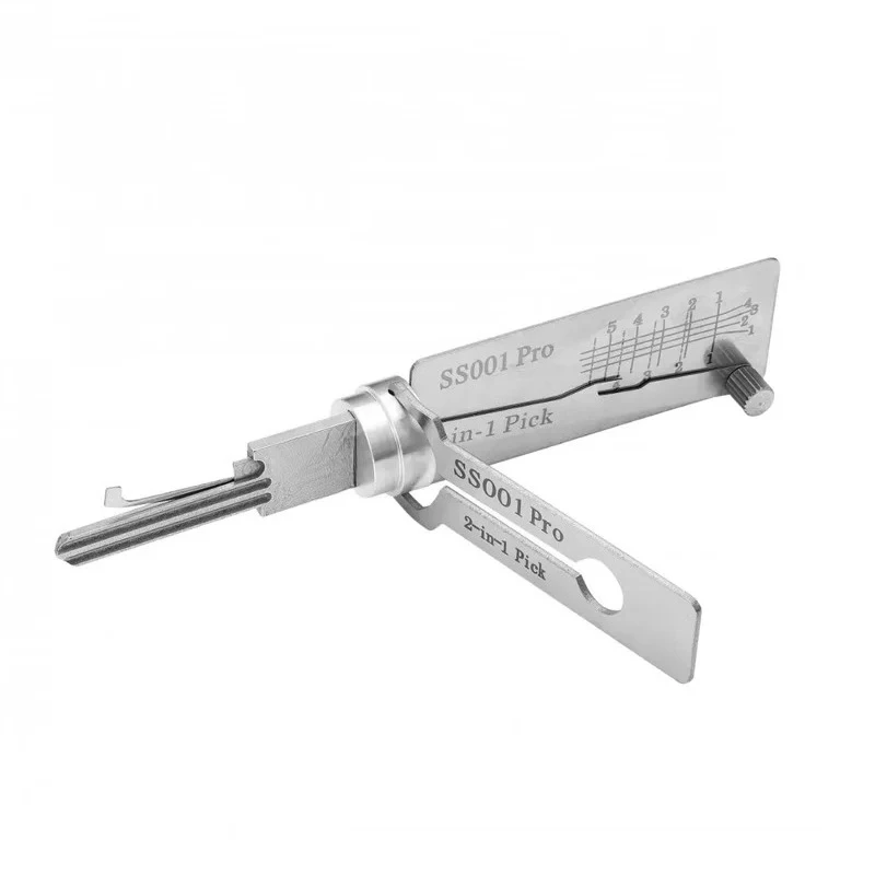 리시 예일 픽킹 SS001 2 in 1 열쇠공 도구 마스터 키 디코더 미카 디코더 훅 토폴라인즈 잠금장치 열기 위한 도구