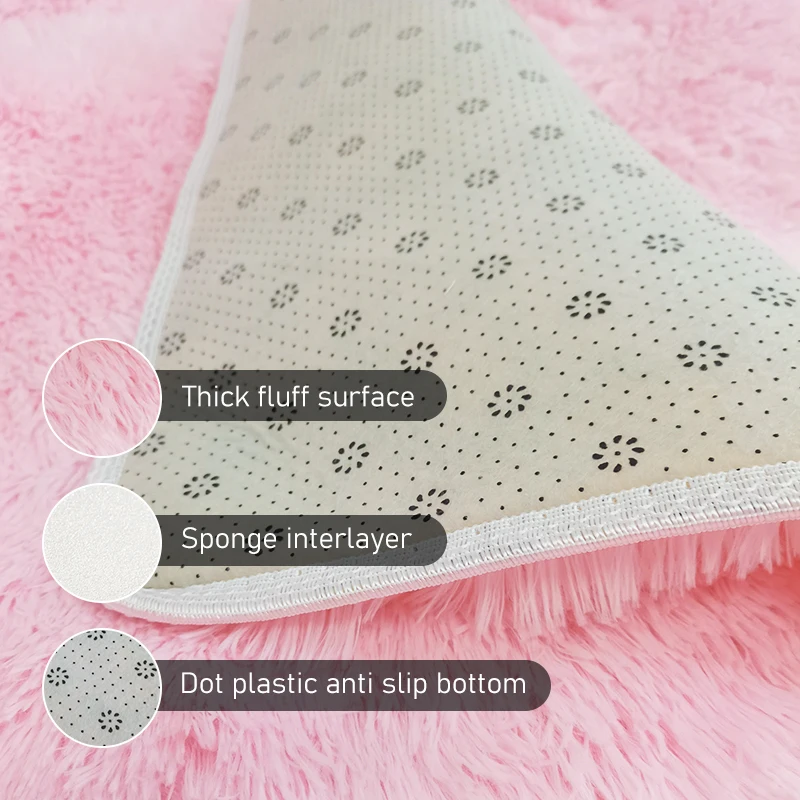 Pink Carpet Living Room Tie-dye Carpet Soft And Fluffy Room Mats large Size Living Kid's Bedroom Play Cushion