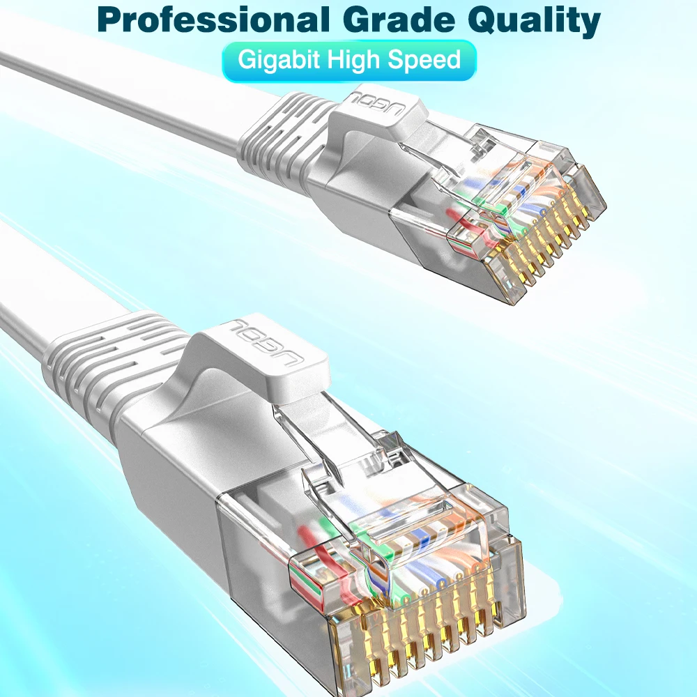 초경량 초슬림 1.5mm 화이트 Cat6 패치 케이블 1Gbps 플랫 Cat 6 1000Mbps RJ45 LAN 네트워크 케이블 0.5m -5m 10m 30m 라우터용