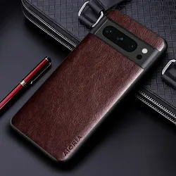 Elegant PU Leather Phone Case with Soft TPU & Hard PC - Premium Business Solid Color Design for Pixel 5 (Coffee)