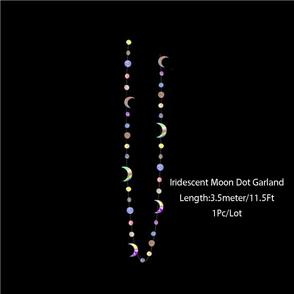 Iridescent Twinkle Star & Circle Dot Garlands