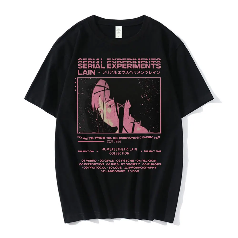 Anime Serial Experiments Lain Oversized T-Shirt Men Graphic