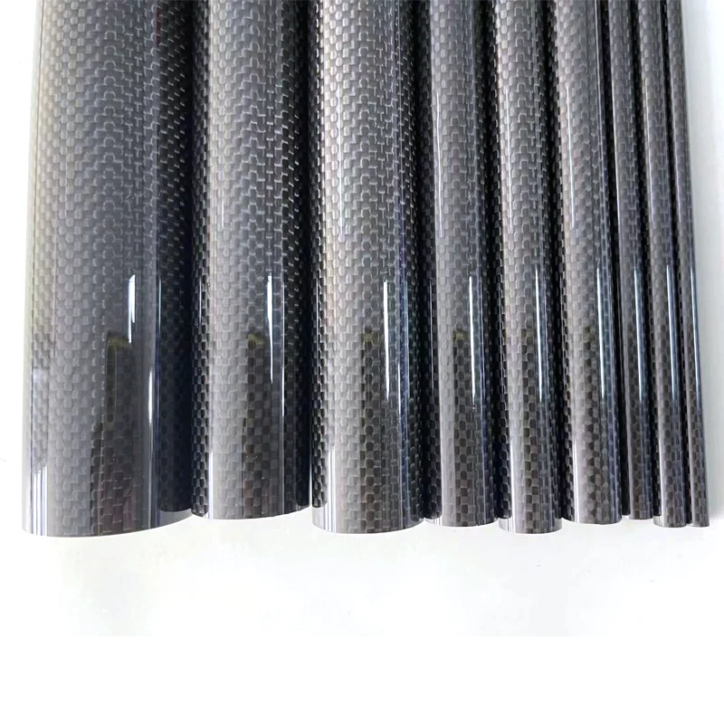 3k 탄소 섬유 튜브, 플레인 샤이닝, 길이 500mm, 벽 두께 1mm, 구경 5mm-35mm, RC 비행기 모델 액세서리