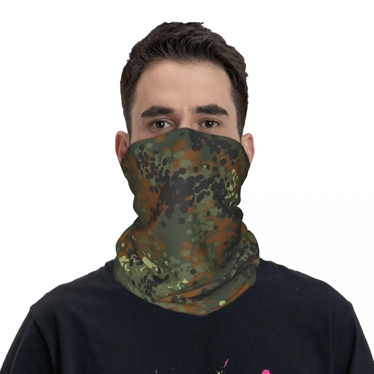 Flecktarn Camouflage Bandana Neck Gaiter Printed Face Scarf Warm FaceMask Running For Men Women Adult All Season cycling bandana neck wrap bandana headscarf cotton bandana neck gaiter bandana neck cover multifunctional bandana camouflage bandana