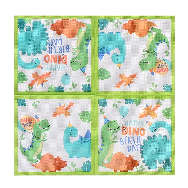 20pcs/Pac Dinosaur Printing Paper Napkins Cartoon Birthday Party Colorful Personalized Dress Up Paper Handmade Towels
