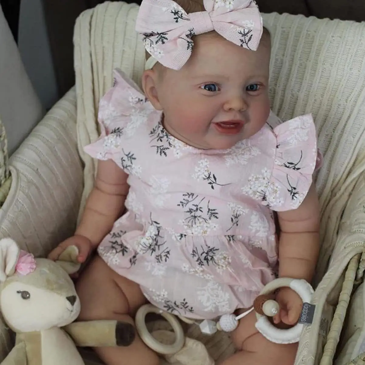 

60/50CM Full Body Silicone Waterproof Reborn Doll Kodi Girl Baby Hand-Detailed Painting with Visible Veins Lifelike 3D Skin