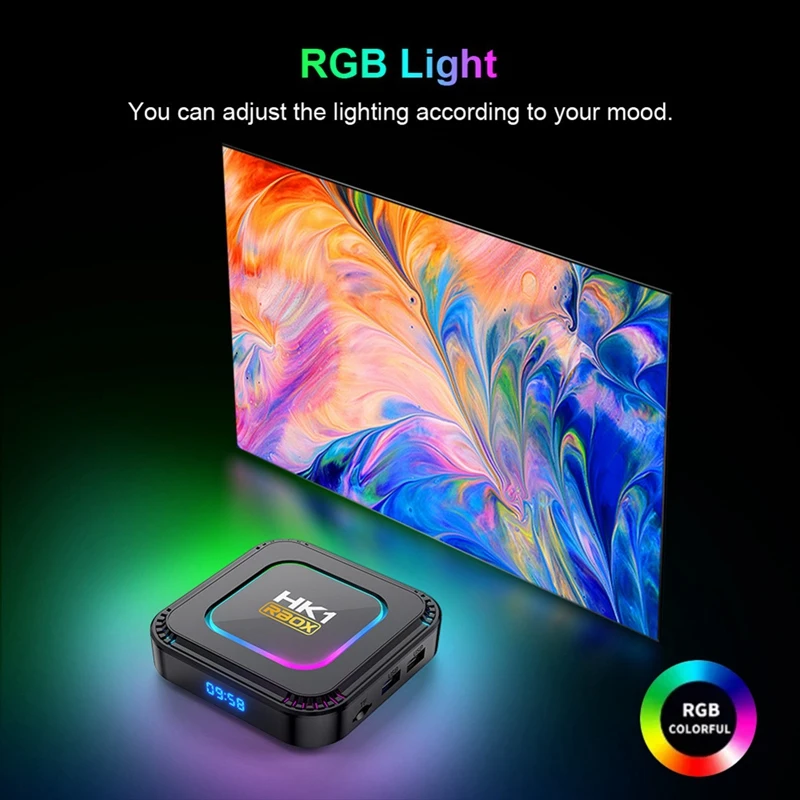 음성 미디어 플레이어 스마트 TV 박스, 안드로이드 13, RK3528, HDR10, 8K RGB 라이트, BT 5.0, 와이파이 6, 4 + 32G