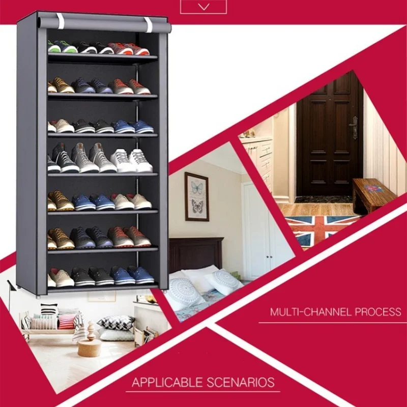Shoe Rack Fabric Shoe Cabinet Multi-tier Combination Shoe Rack Home Bedroom Living Room Dustproof Storage Dormitory Simple Organizer