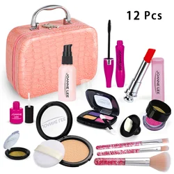 Kids Pretend Play Makeup Set - Educational and Fun Cosmetics Toy (106 - 12pcs - pink)