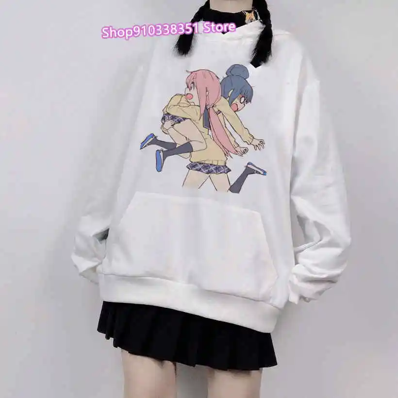 

Anime Yuru Laid Back Camp Hoodies Harajuku Kawaii Long Sleeve Nadeshiko/Rin Printed Girl Clothes Women Fashion Winter Sweatshirt