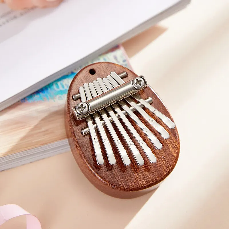 1Pcs Wood Mini Thumb Piano Musical Toys 8 Tones Portable Beginner Finger Piano 3