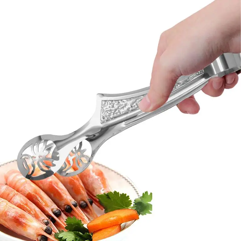 

Metal Tongs Non-Slip Stainless Steel Food Tongs Meat Salad Bread Serving Clip Salad Barbecue Grill Buffet Clamp Cooking Tools