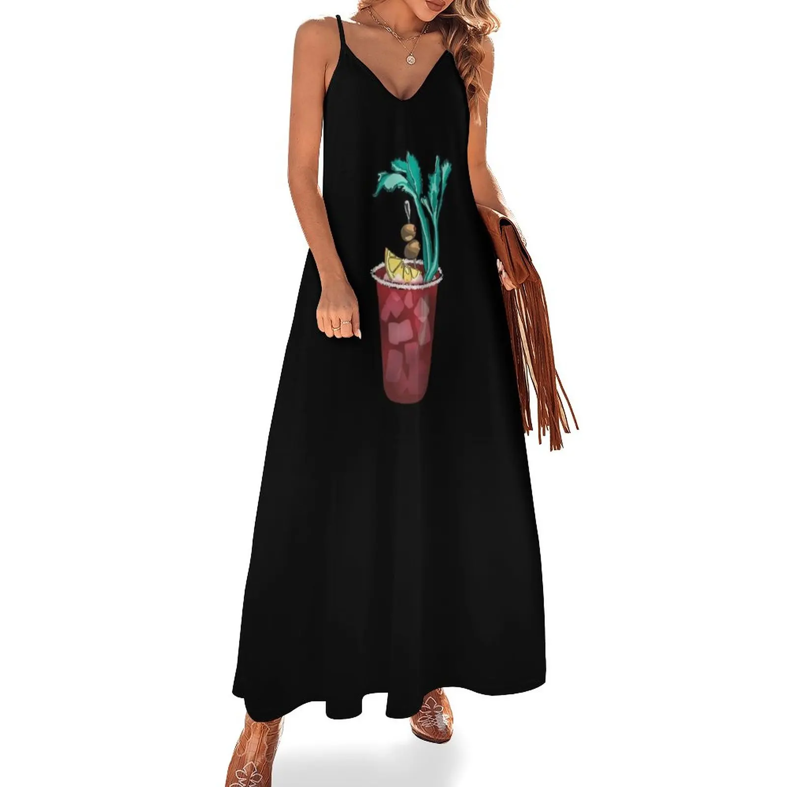 

Bloody Mary Cocktail Drink Sleeveless Dress Long dress women's summer jumpsuit