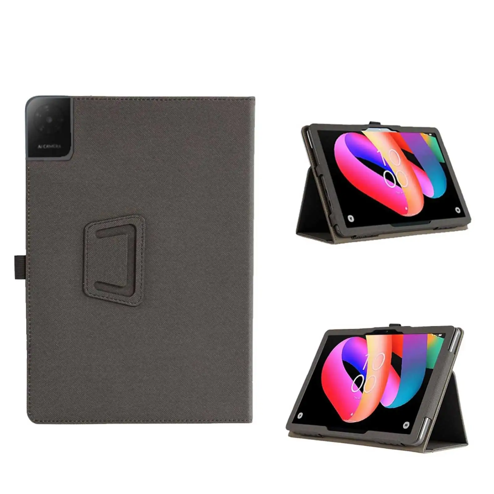 Durable Shockproof PU Leather Tablet Case with Kickstand and Hand Strap
