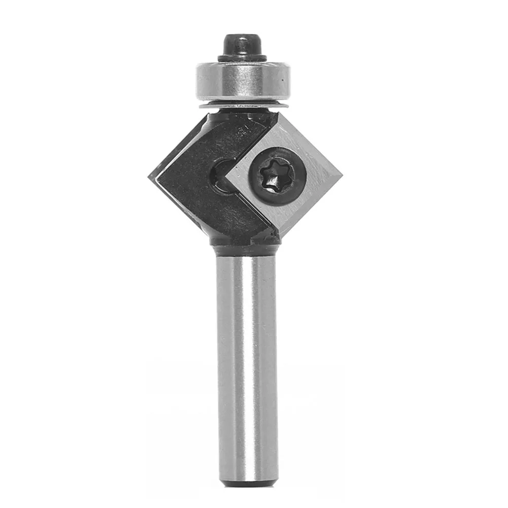 

CNC 2 Blades Router Bit Round Bevel Corner Insert Woodworking Milling Cutter With Bearing Milling Cutter Woodworking Tool
