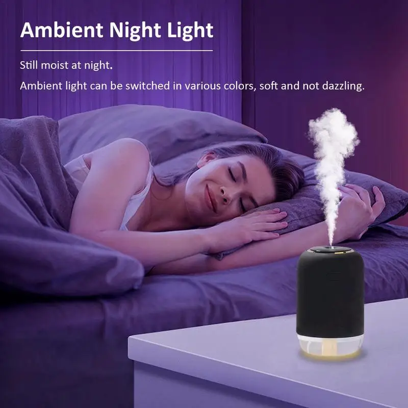 Night Light Humidifier Air Diffuser Cool Mist Humidifier LED Night Light Desk Aromatherapy Oil Diffusers Portable
