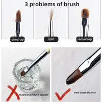 75ml Nail Brush Cleaner+Container+Filter Brush wash liquid Manicure Tools set 4