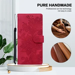 Embossed Magnetic Flip Leather Wallet Phone Case - OPPO A35 (Red)