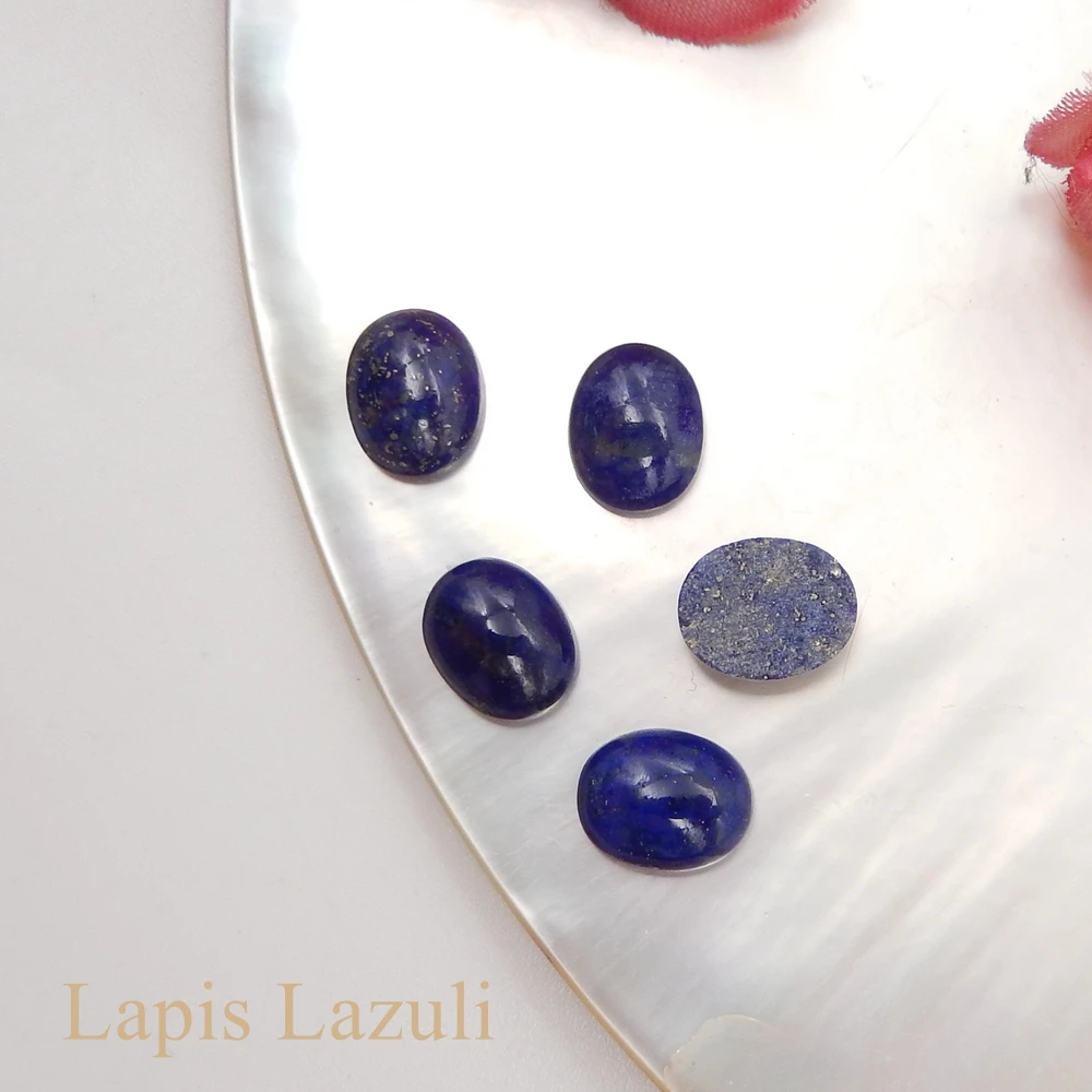 5 Stück Naturstein oval Cabochon viel, Edelstein Flack back Cabochon, loser Edelstein für die Schmuck herstellung, kunden spezifische Größe – Detail 10
