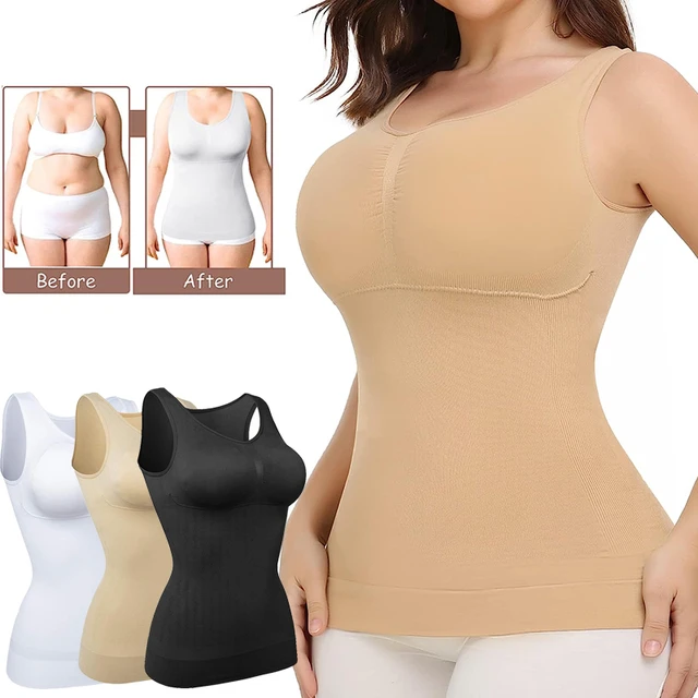 Plus Size Removable Pads Cami Tank Top Shaper Wear Women Body Shaper  Underwear Slimming Corset Shapewear Vest - Shapers - AliExpress