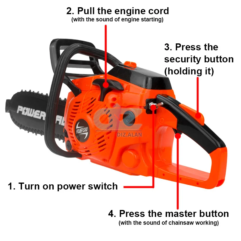 Kids Tools Power Chainsaws Electric Repair Toys Realistic Sound Children Pretend Play Halloween Christmas Birthday Gift For Boys 3