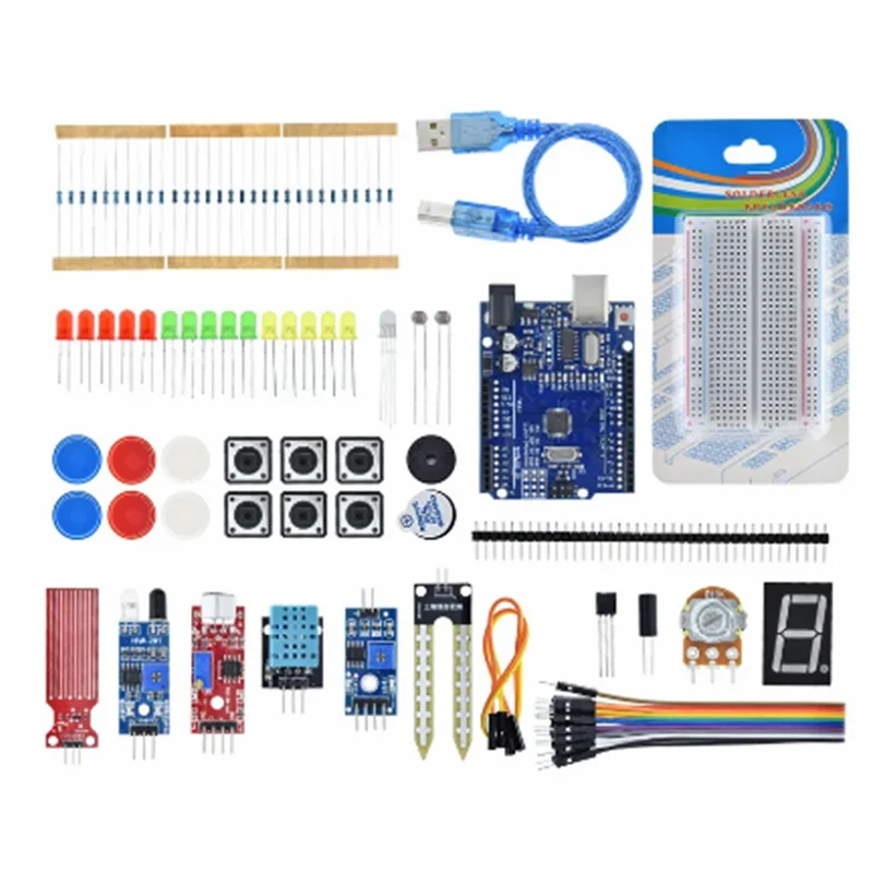 

Basic Starter Kit for Arduino Uno Set R3 DIY Kit - R3 Board / Breadboard + Retail Box