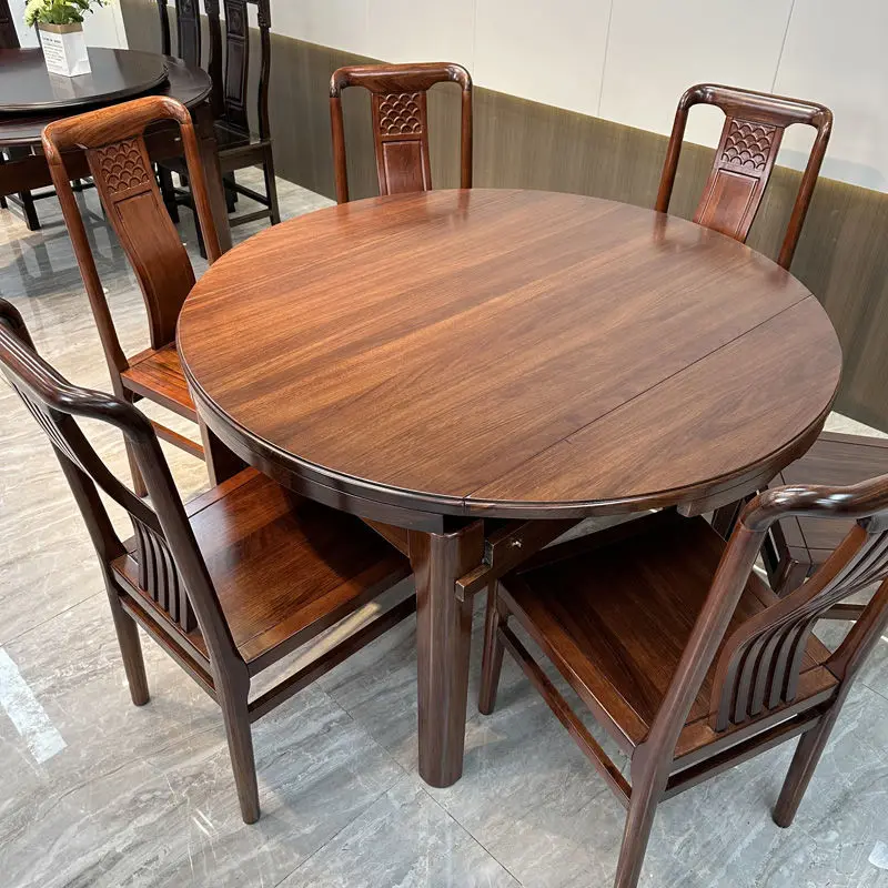 

Solid wood telescopic small household dining table