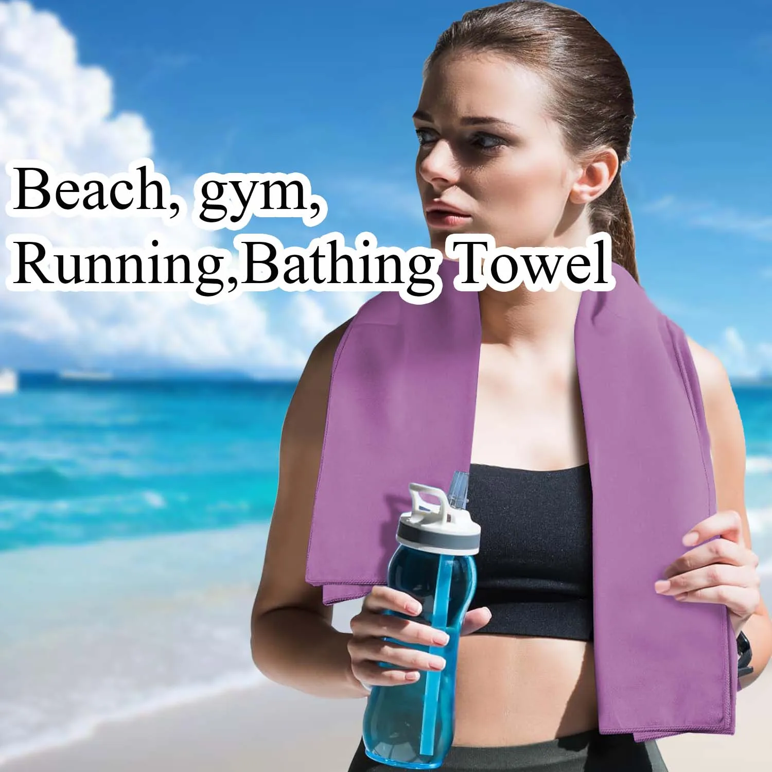 3pcs Microfiber Towel Set Quick Drying beach TowelsHigh Quality Towel Sets,Ultra Soft Towel Set For running,Fitness,Travel, Yoga 6