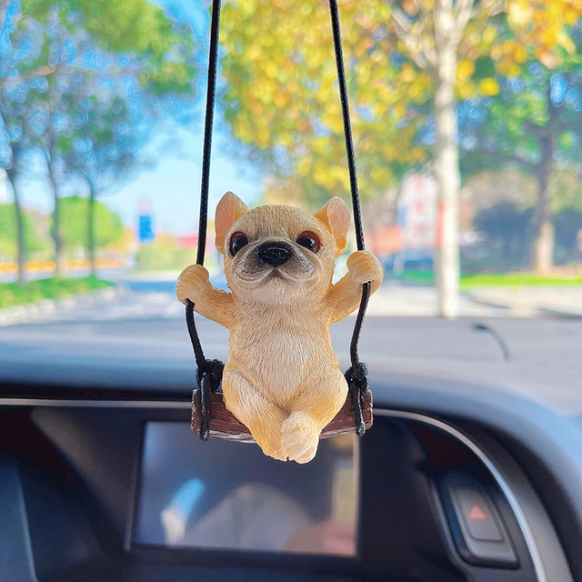 Cute Swing Bulldog Car Interior Decoration Funny Hanging Resin Bulldog Auto  Rearview Mirror Pendant For Car Product Accessories - AliExpress