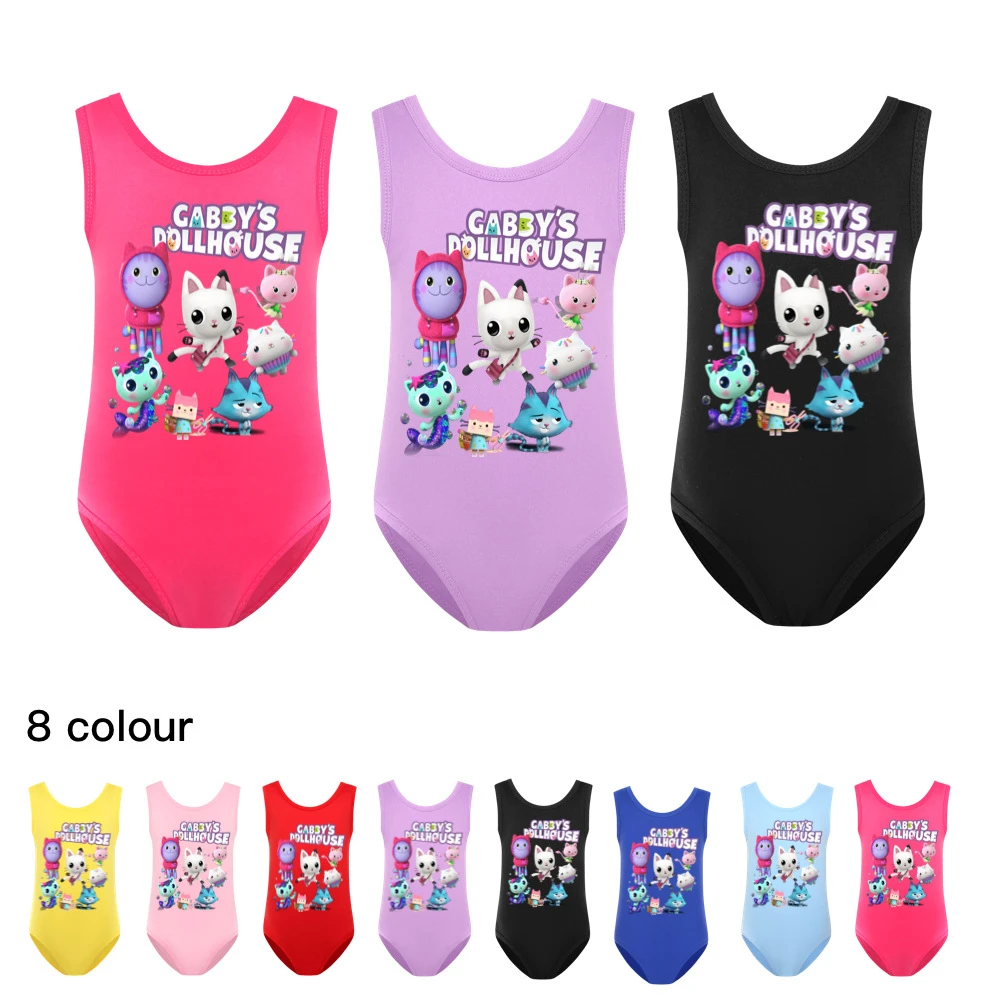 2022 Girls Gabby's Dollhouse Swimsuit Kids One Piece Swimwear Baby Girl