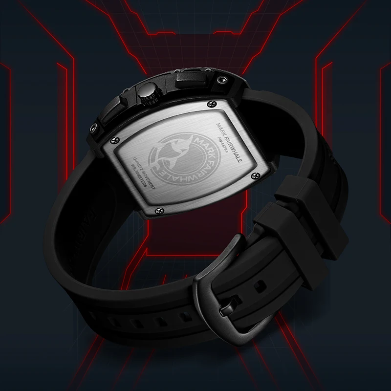 Fashion Casual Mens Quartz Watch Sport Silicone Strap Waterproof Luminous Tonneau Resin Case Multifunctional Men Wristwatch 2023