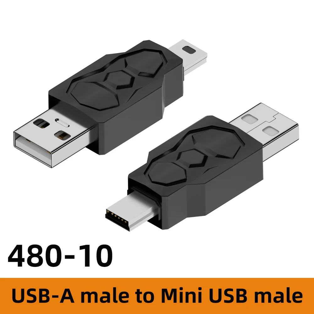 Dual USB to Micro/Mini USB Adapter Converter - Male to Female, 480Mbps Transfer Rate