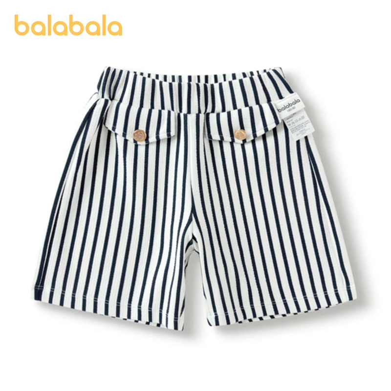 

Balabala Pants Girls Loose Clothing Classic Striped Children Shorts College Style Trendy Children 2024 Summer New Outfit