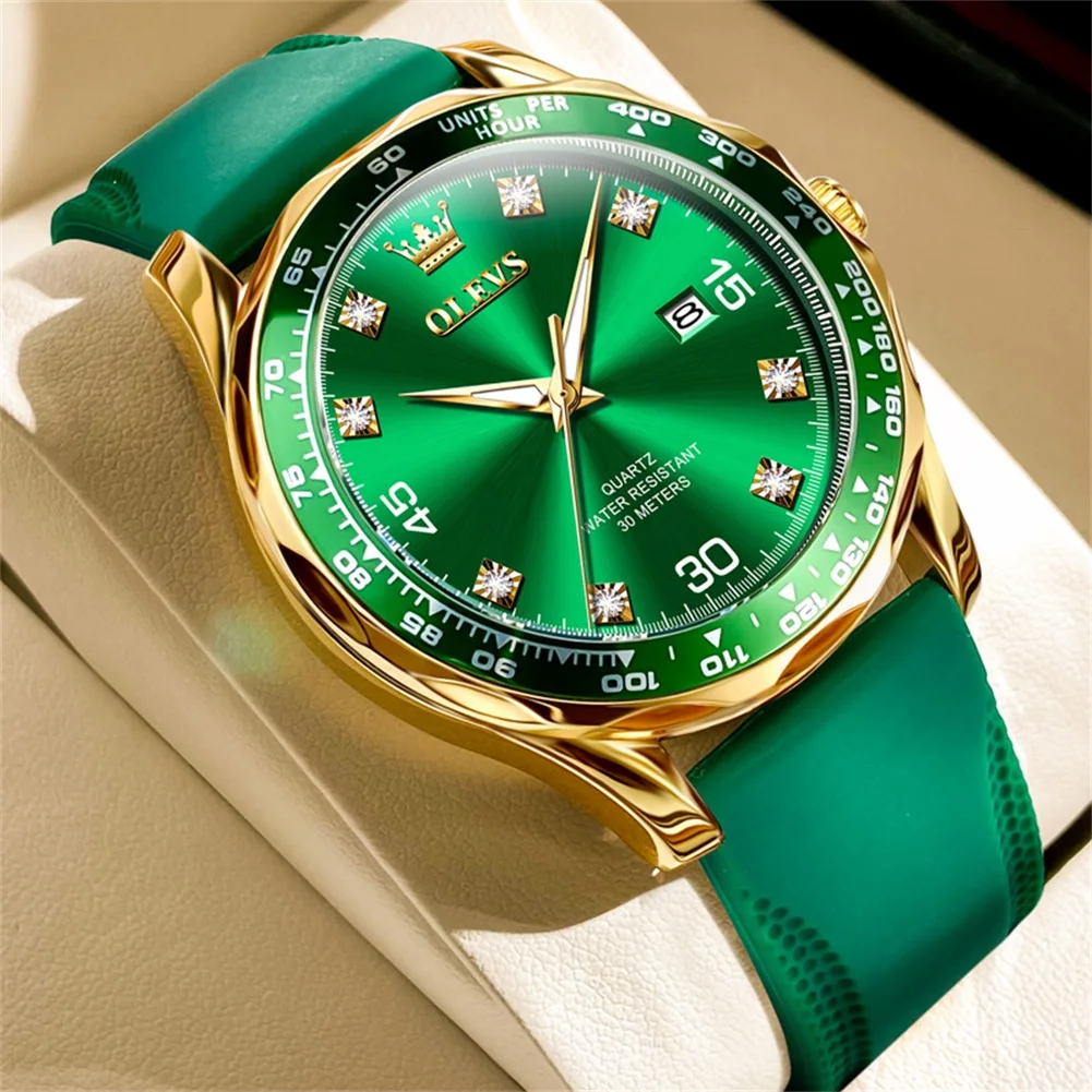 

OLEVS New Mens Watches Top Luxury Brand Waterproof Sport Wrist Watch Quartz Military Rubber strap Relogio Masculino