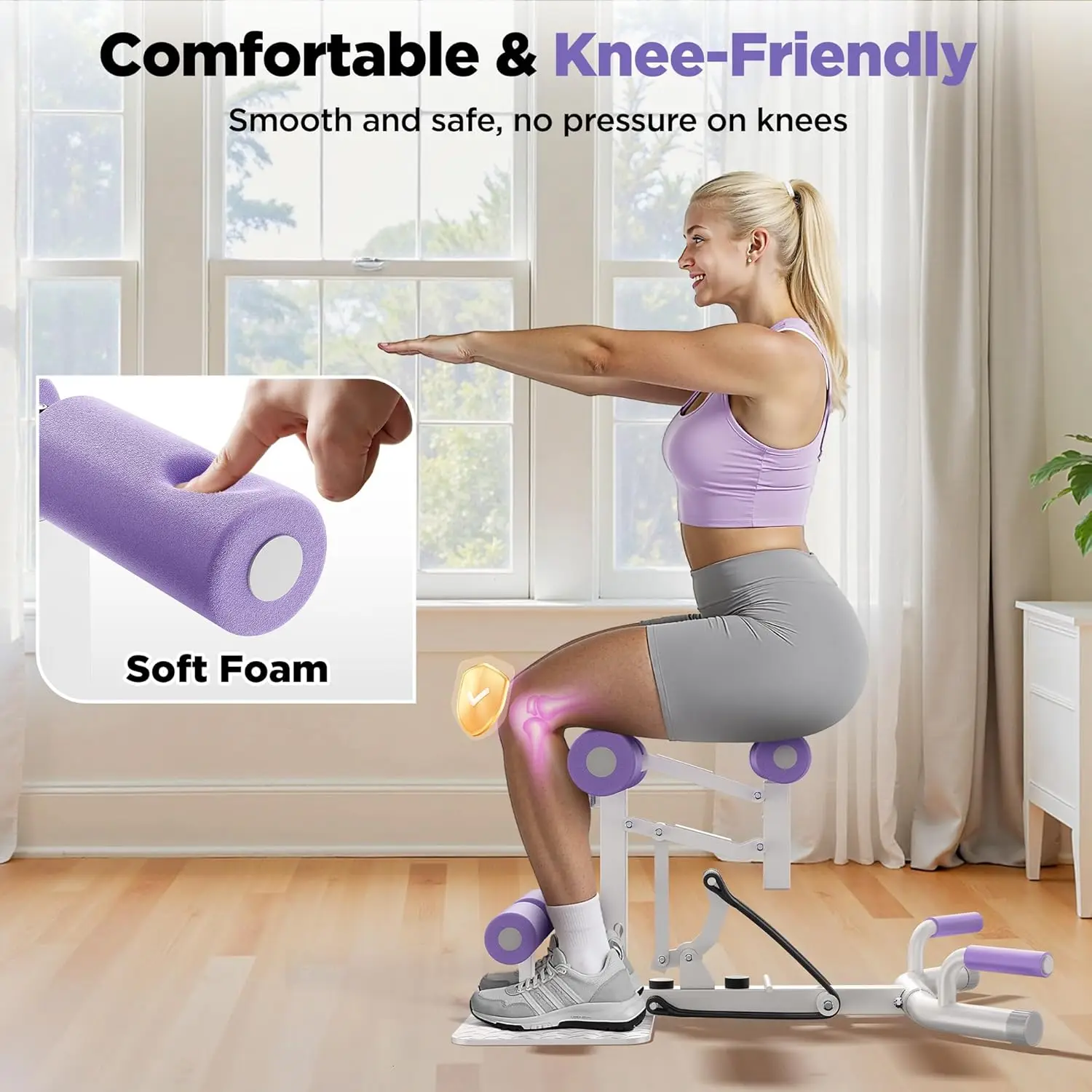 FEIERDUN Adjustable Deep Squat Machine-7 Level Resistance Glute&Leg Trainer Home,Multi-Functional Equipment For Women_voghion.com