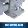 Reversible Bench Vise 8" Jaw Width 9-1/4" & 14-1/2" Jaw Opening, 4-3/4" Throat Dual lockdowns and a 360° swivel base 6