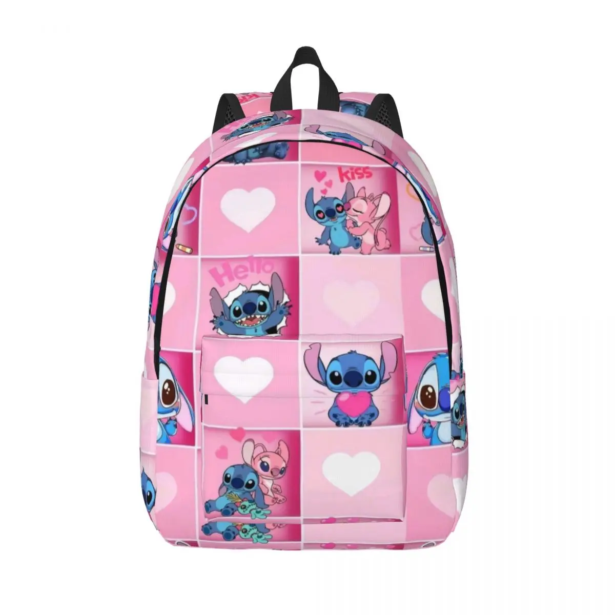 

Pink Lilo And Stitch Classical Backpack Sports High School Work Cartoon Daypack for Men Women College Shoulder Bag