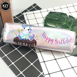 Unicorn Laser - Cut Waterproof Pencil Case for Girls - Stylish Stationery Organizer (Cake)