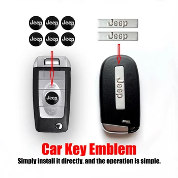 5/10Pcs Car Remote Key Logo Accessory Emblem Stickers For Jeep Grand Cherokee Wrangler JK Gladiator Compass Renegade Patriot Lib