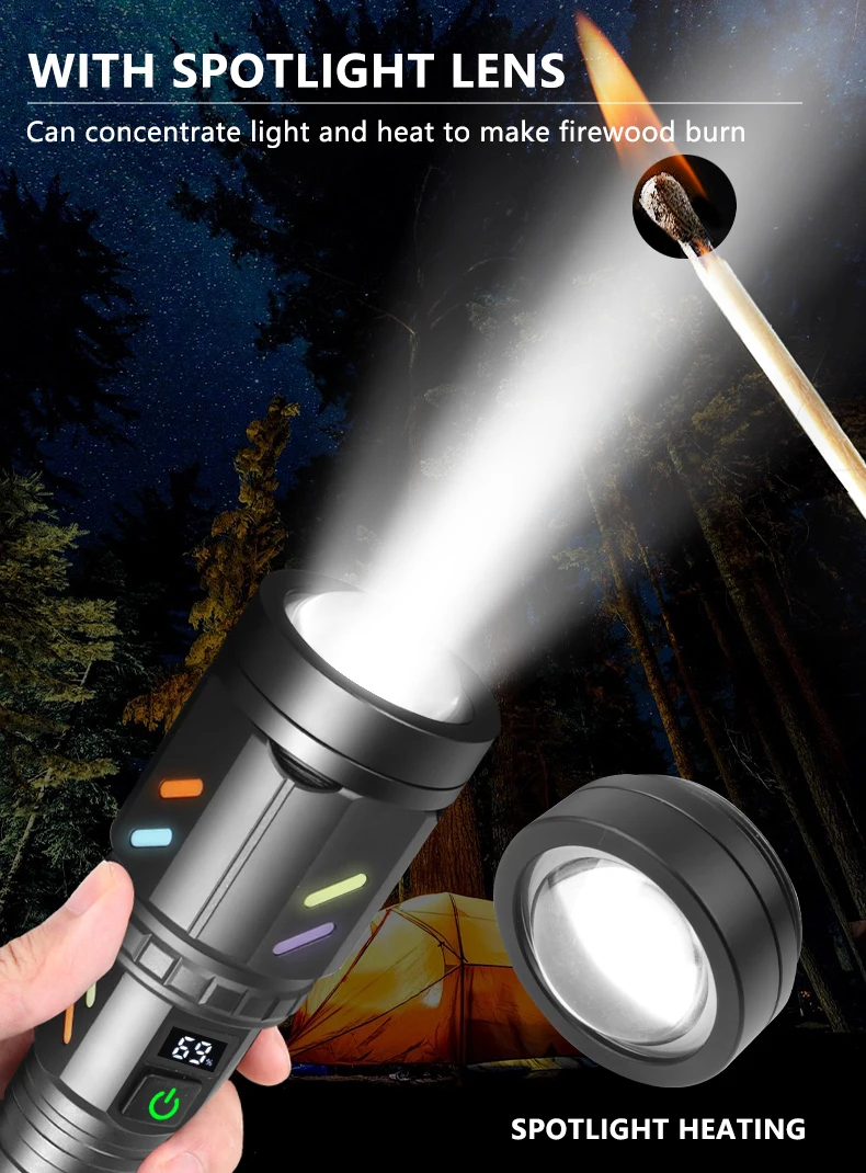 Description Picture 6 of itemOutdoor strong condenser lens white laser strong condenser lens focusing and long-range strong light LED flashlight