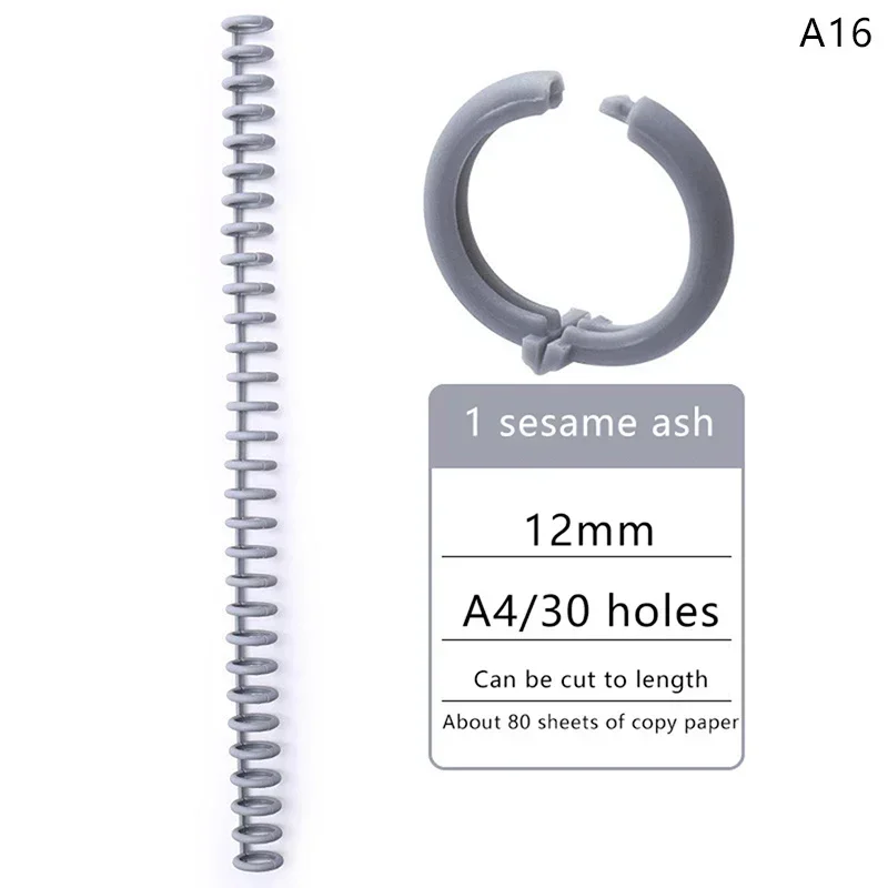5pcs Loose-leaf Binding Ring Spring Spiral Rings Plastic Binder Strip 30 Holes for A4 Paper Notebook Stationery Office Supplies plastic binding rings,loose leaf binding coil,book binding supplies