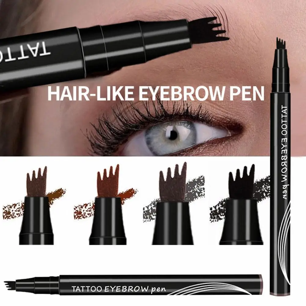 

4 Points Eyebrow Tattoo Pen 5 Colors Waterproof Long Lasting Liquid Byebrow Pencil Natural Microblade Eye Brow Enhancer Pencil