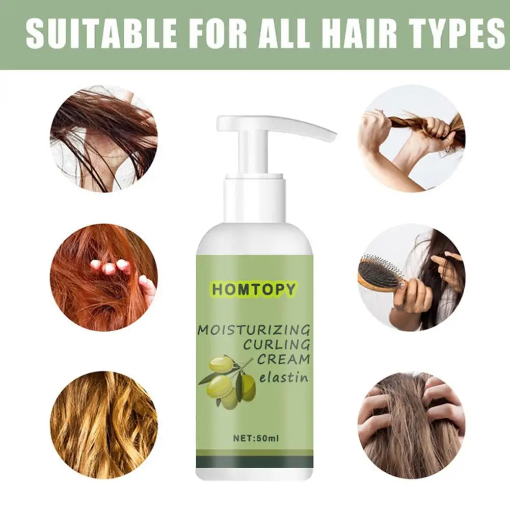Hair Volumizing Cream Hair Conditioner Volume Lift Styling Cream Curly Elastin Curl Defining Nourishing 50ml Care