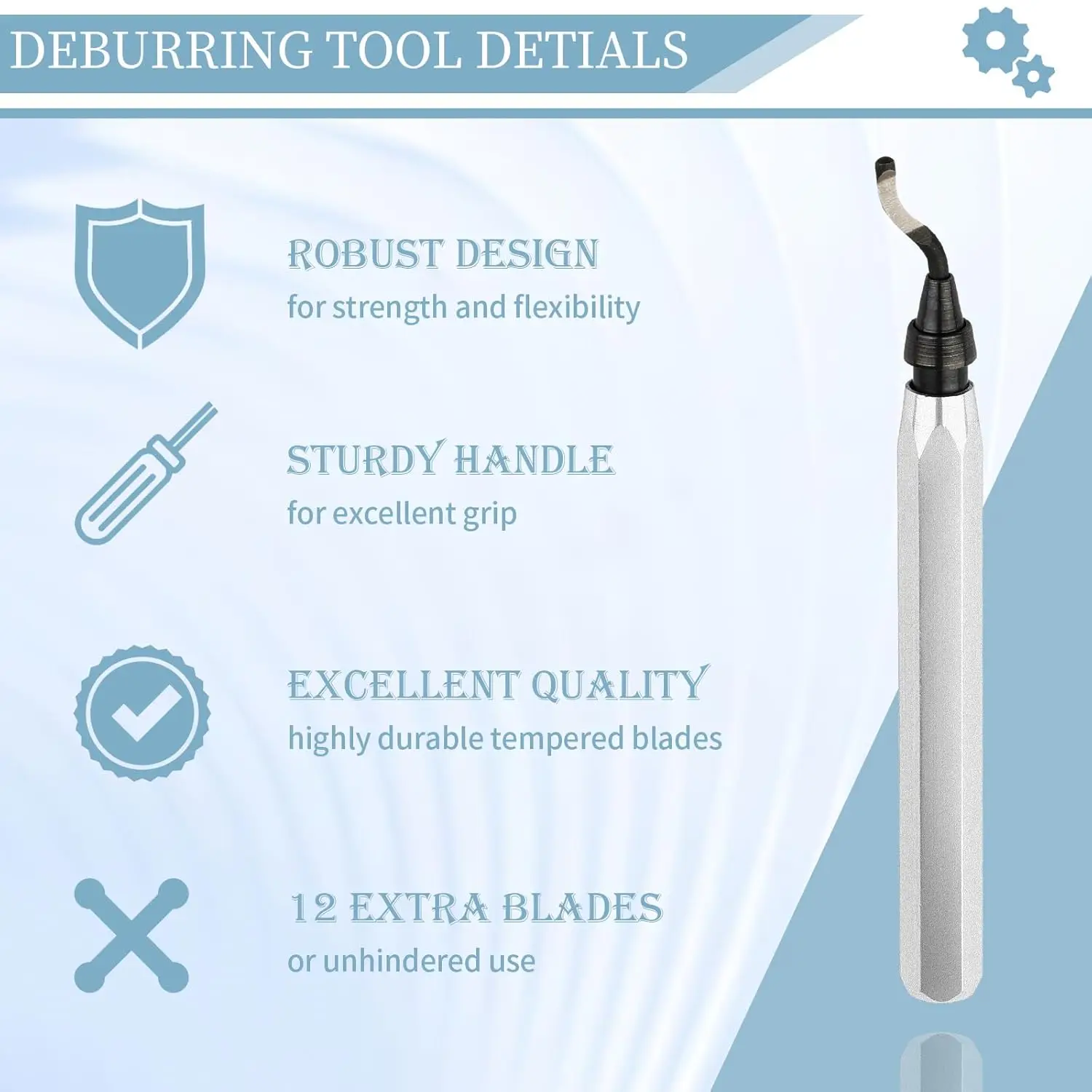 11개의 고속 강철 블레이드가 있는 디버링 도구 금속 손잡이 360도 회전 헤드 BS1010 BS1012 BS1018 BK3010 BS3010 디버링